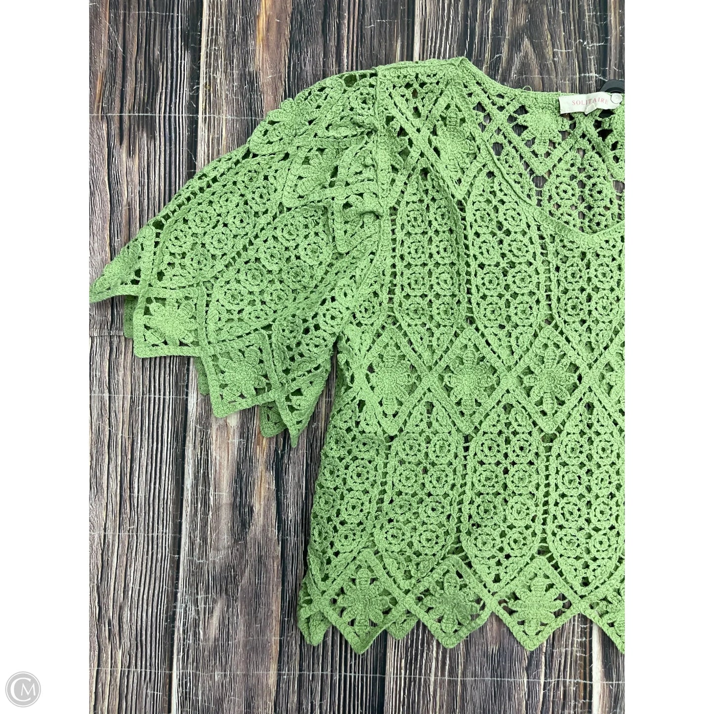 Top Short Sleeve By Solitaire In Green, Size: L