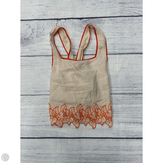 Tank Top By Anthropologie In Cream & Orange, Size: 4