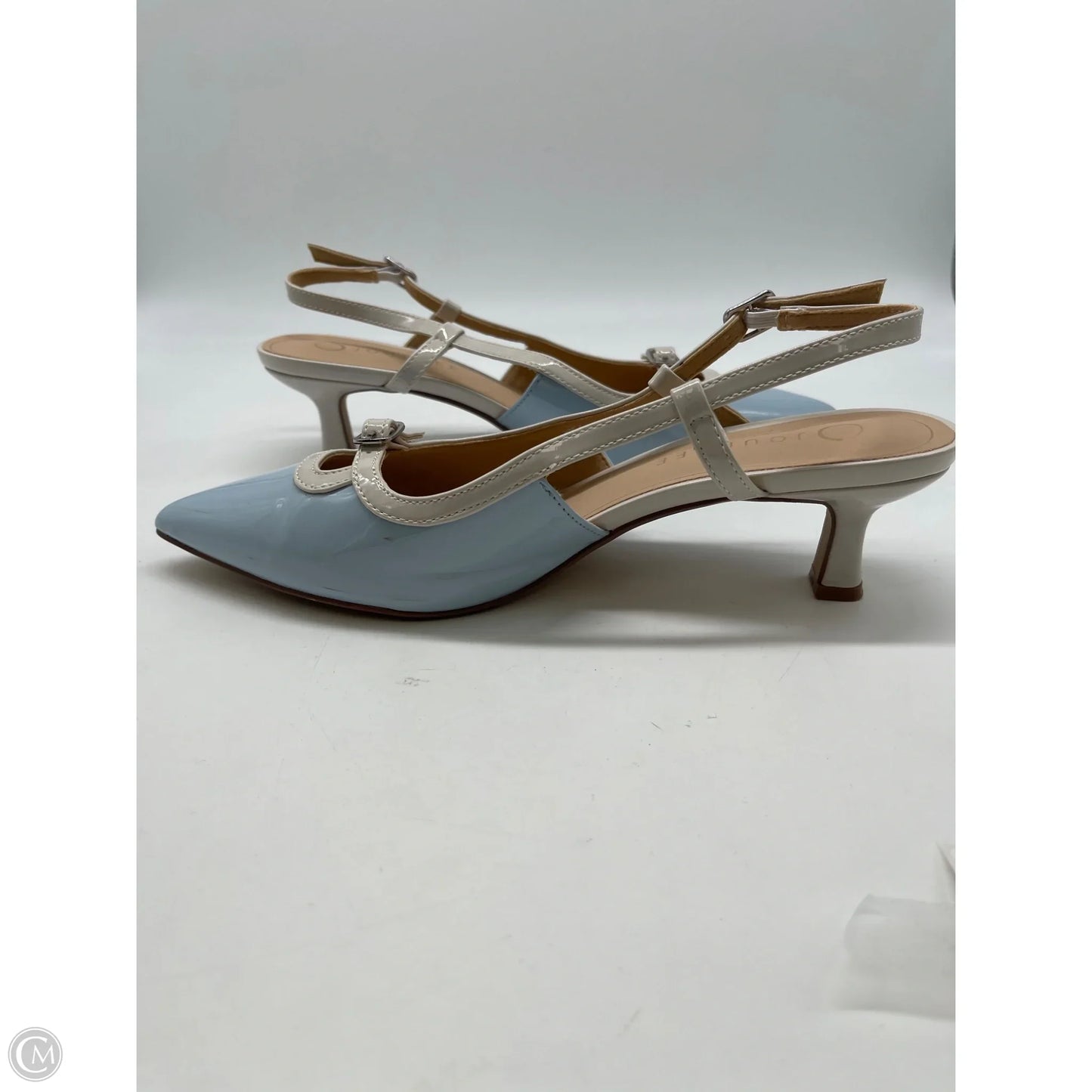 Shoes Heels Kitten By Journee In Blue & Cream, Size: 9
