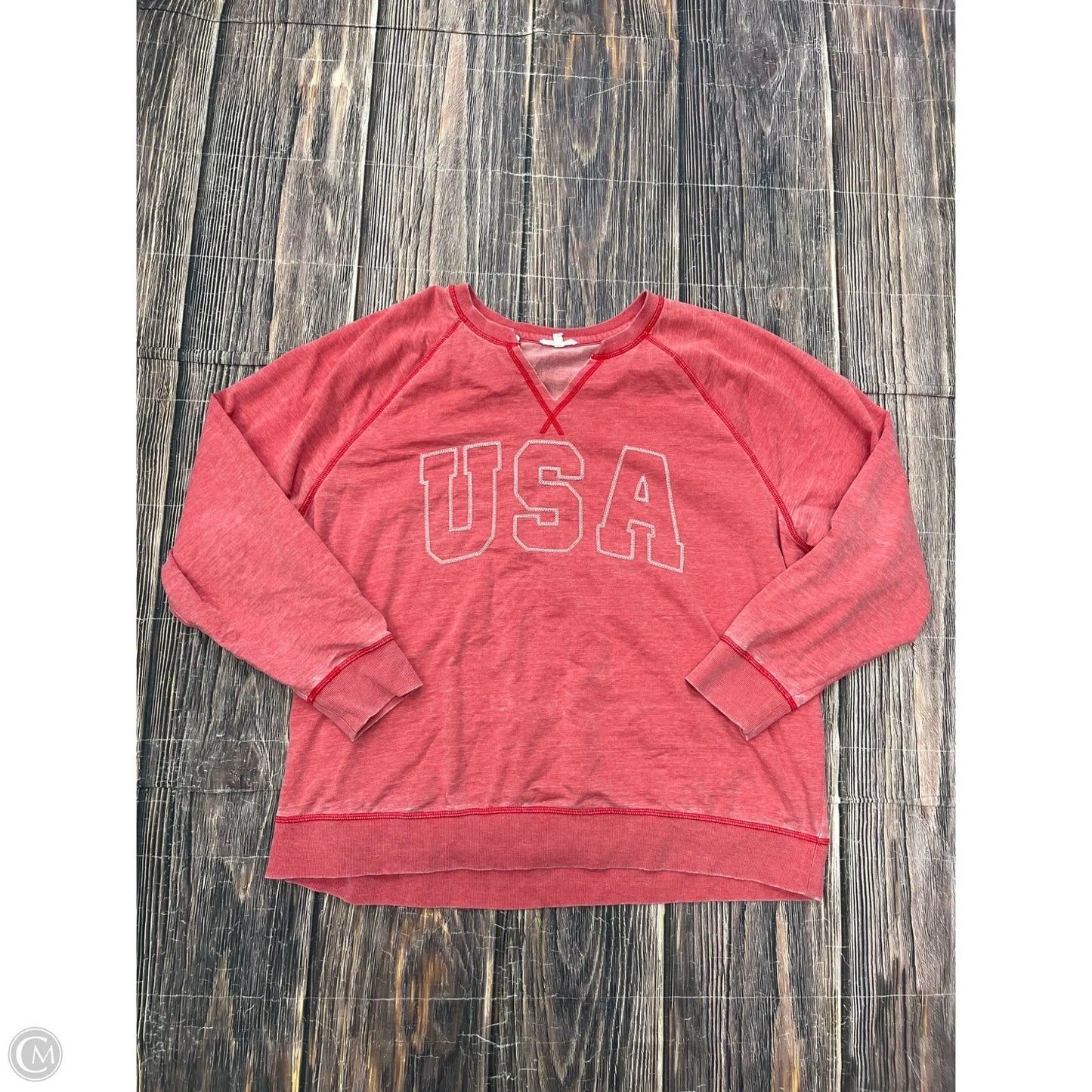 Top Long Sleeve By Maurices In Red, Size: 2x
