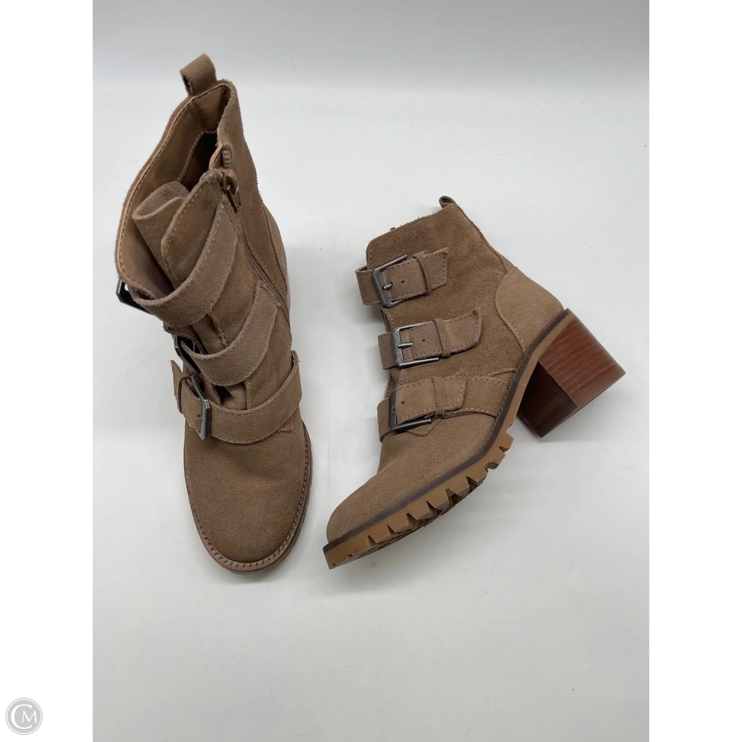 Boots Ankle Heels By Crown Vintage In Brown, Size: 6.5