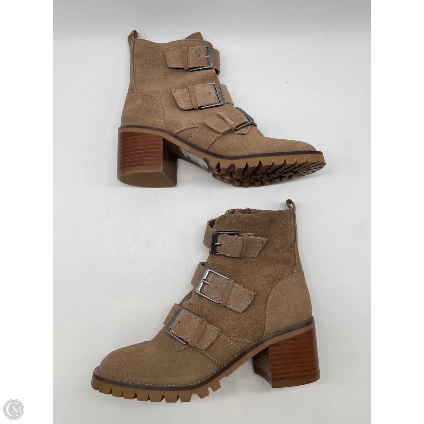 Boots Ankle Heels By Crown Vintage In Brown, Size: 6.5