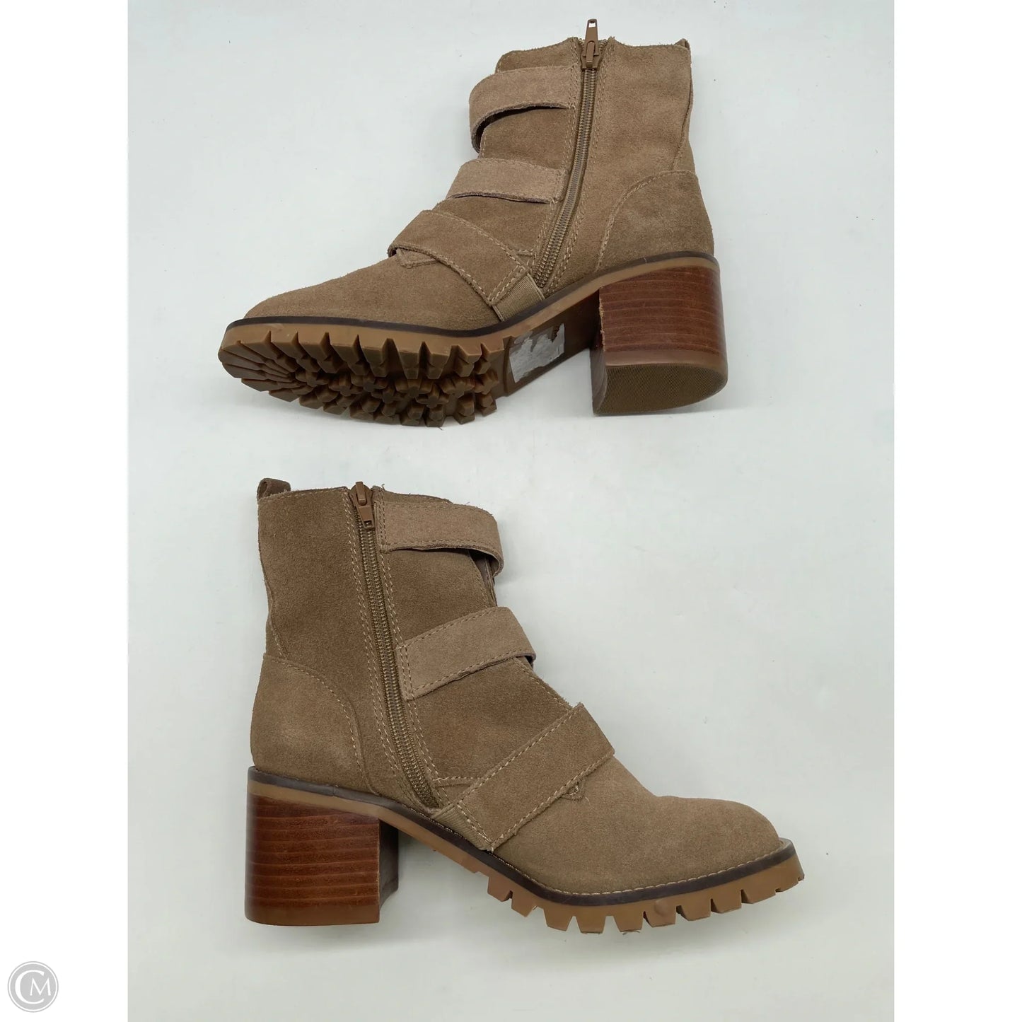 Boots Ankle Heels By Crown Vintage In Brown, Size: 6.5