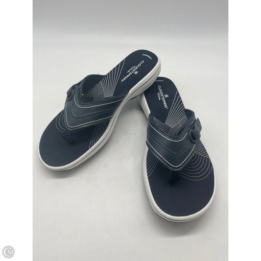 Sandals Flip Flops By Clarks In Navy, Size: 7