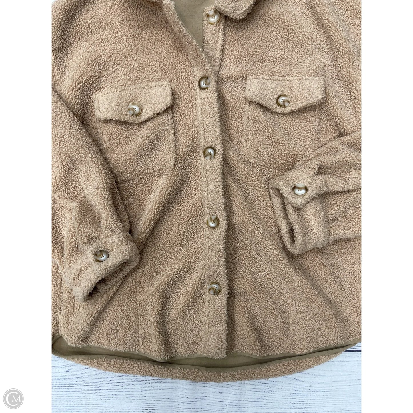 Jacket Faux Fur & Sherpa By Wishlist In Tan, Size: M