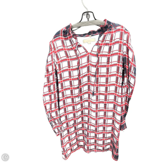 Dress Casual Short By Loft In Blue & Red, Size: M