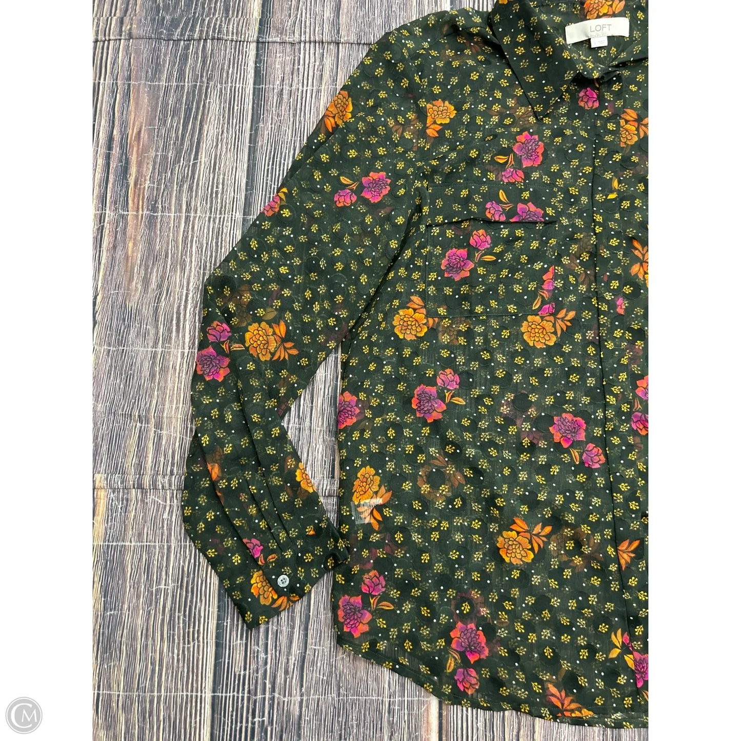 Top Long Sleeve By Loft In Green, Size: L