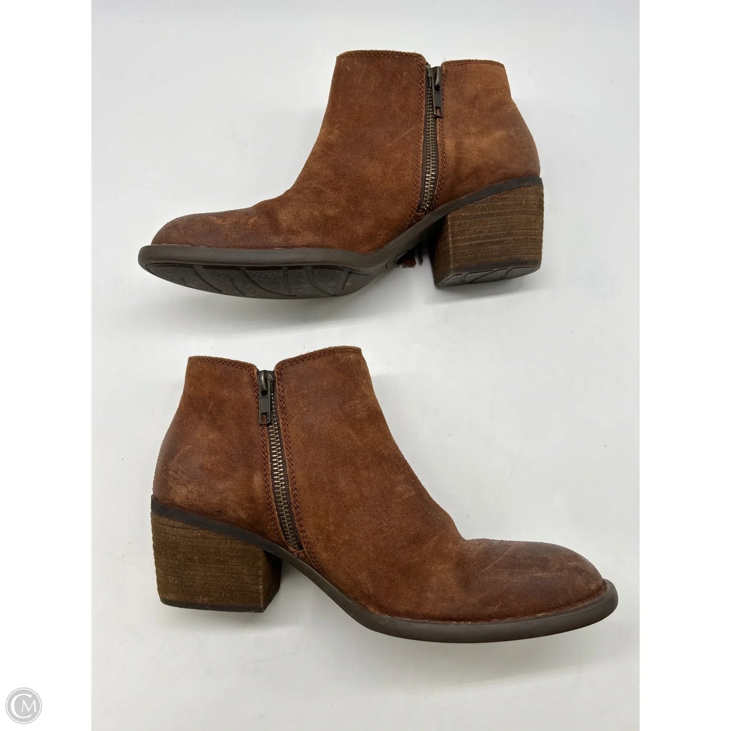 Boots Ankle Heels By Born In Brown, Size: 9