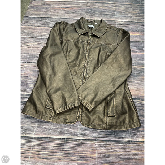 Jacket Moto By Susan Graver In Bronze, Size: M