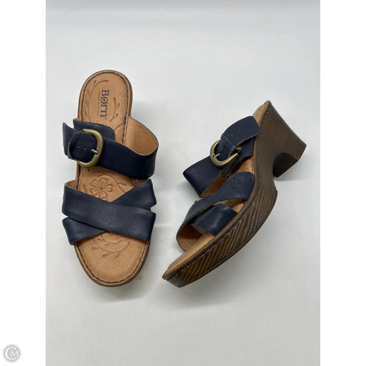 Sandals Heels Block By Born In Blue, Size: 8