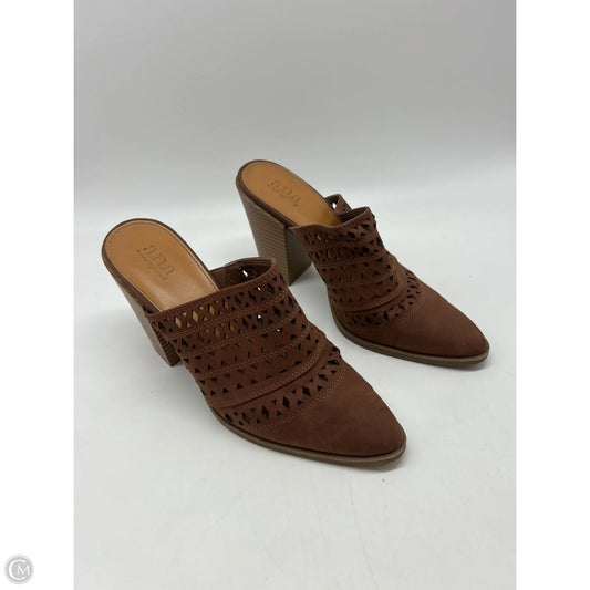 Shoes Heels Block By Ana In Brown, Size: 7
