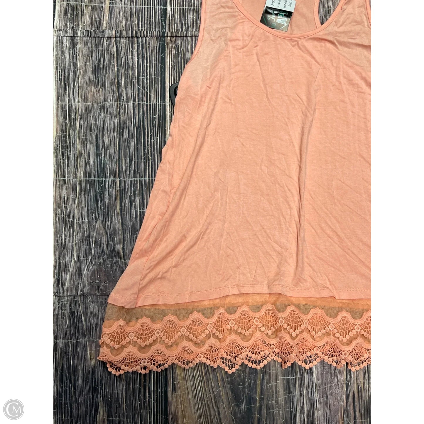 Tank Top By Emerald In Peach, Size: L