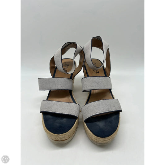 Sandals Heels Wedge By Clothes Mentor In Blue, Size: 7.5