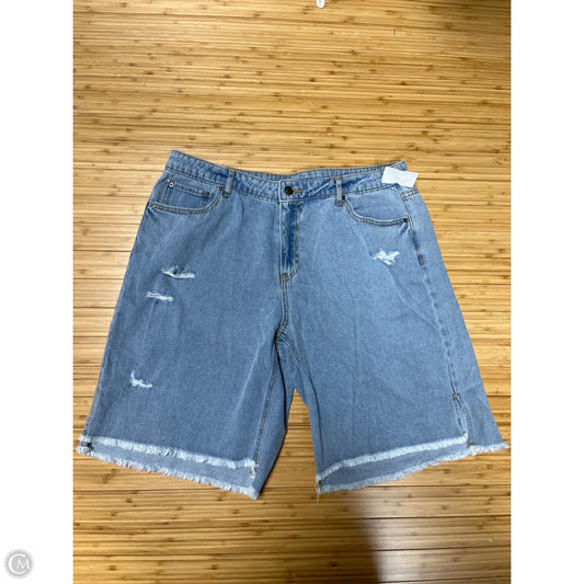 Shorts By Future Collective In Blue Denim, Size: 14