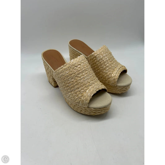 Sandals Heels Block By Universal Thread In Tan, Size: 8.5