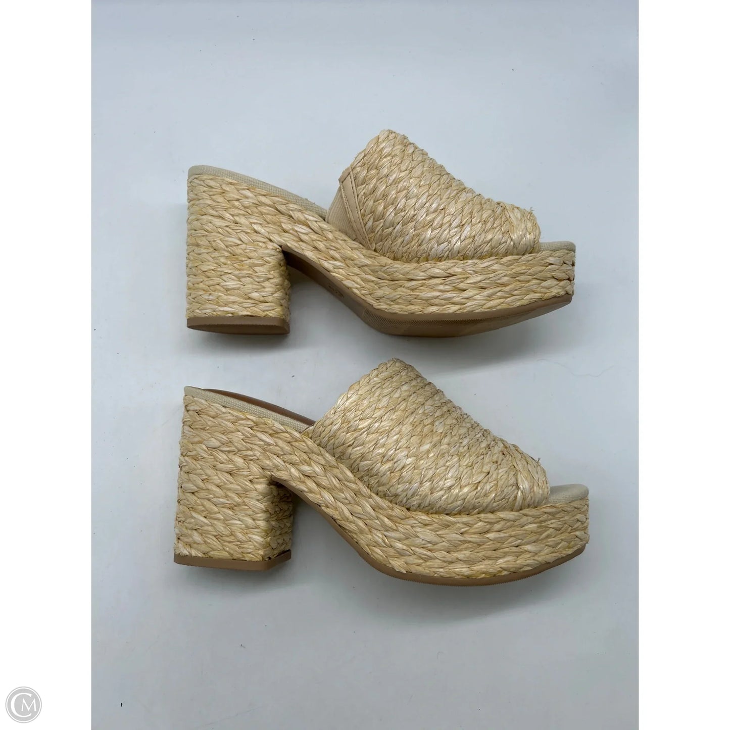Sandals Heels Block By Universal Thread In Tan, Size: 8.5