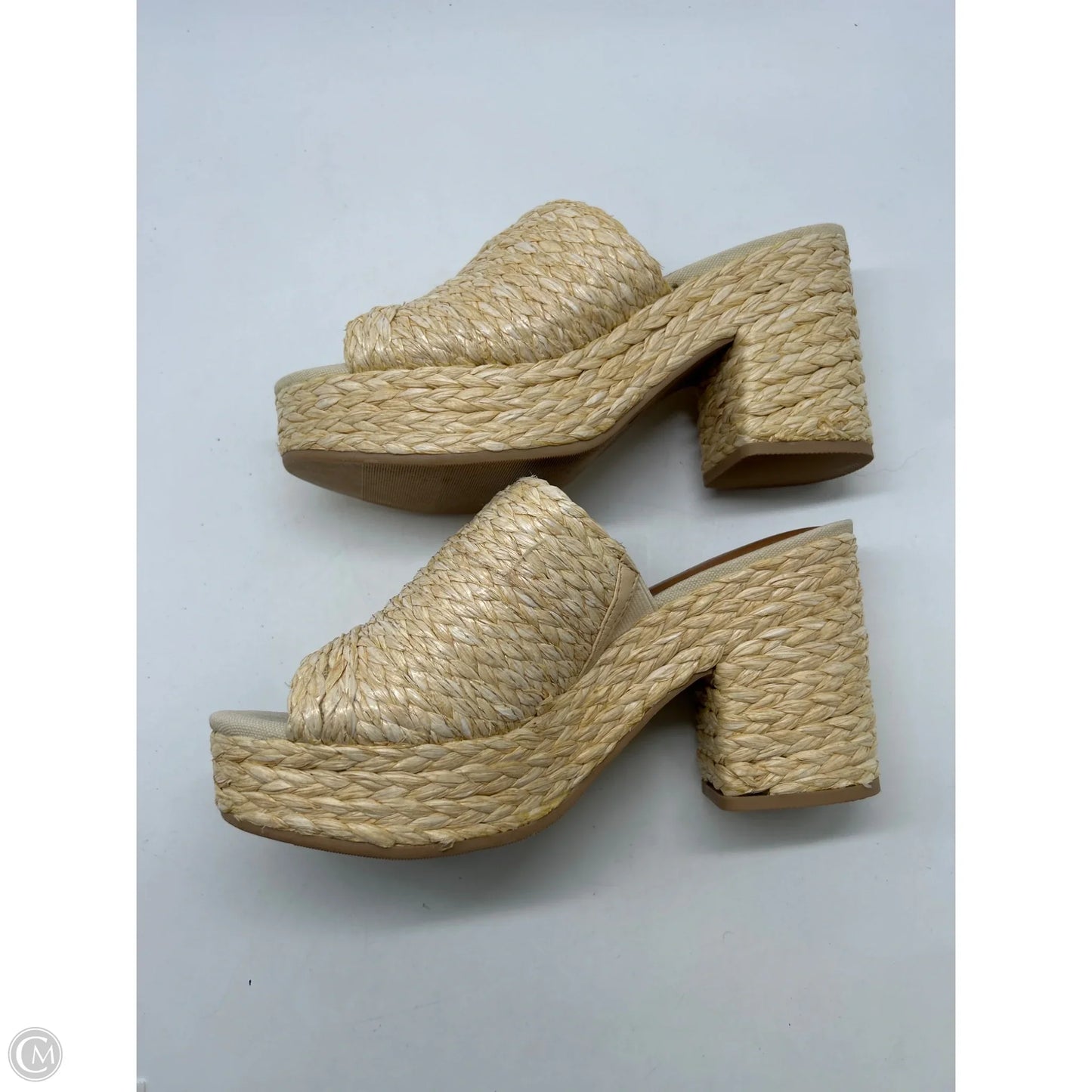 Sandals Heels Block By Universal Thread In Tan, Size: 8.5