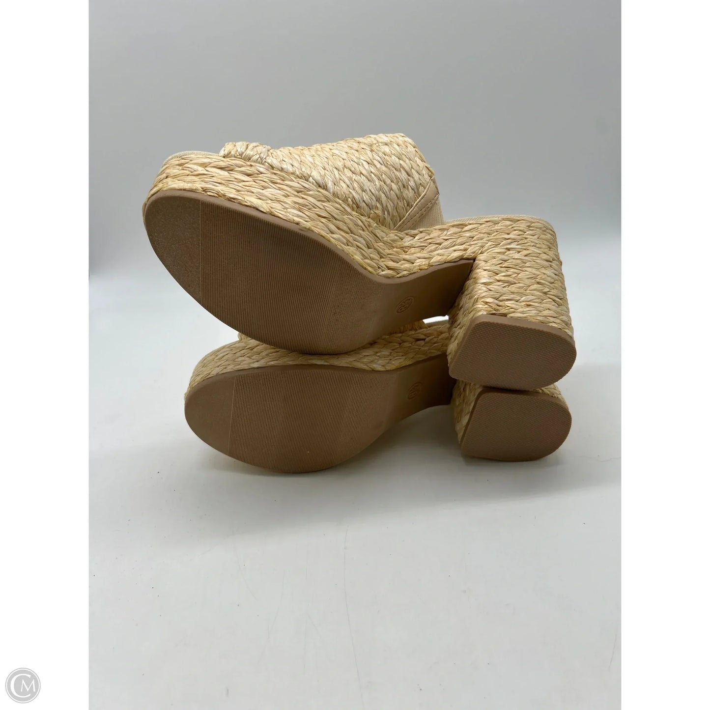 Sandals Heels Block By Universal Thread In Tan, Size: 8.5