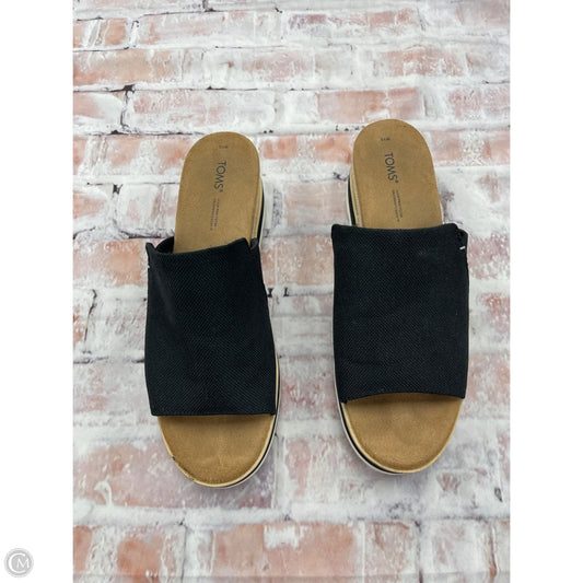Sandals Heels Wedge By Toms In Black, Size: 10