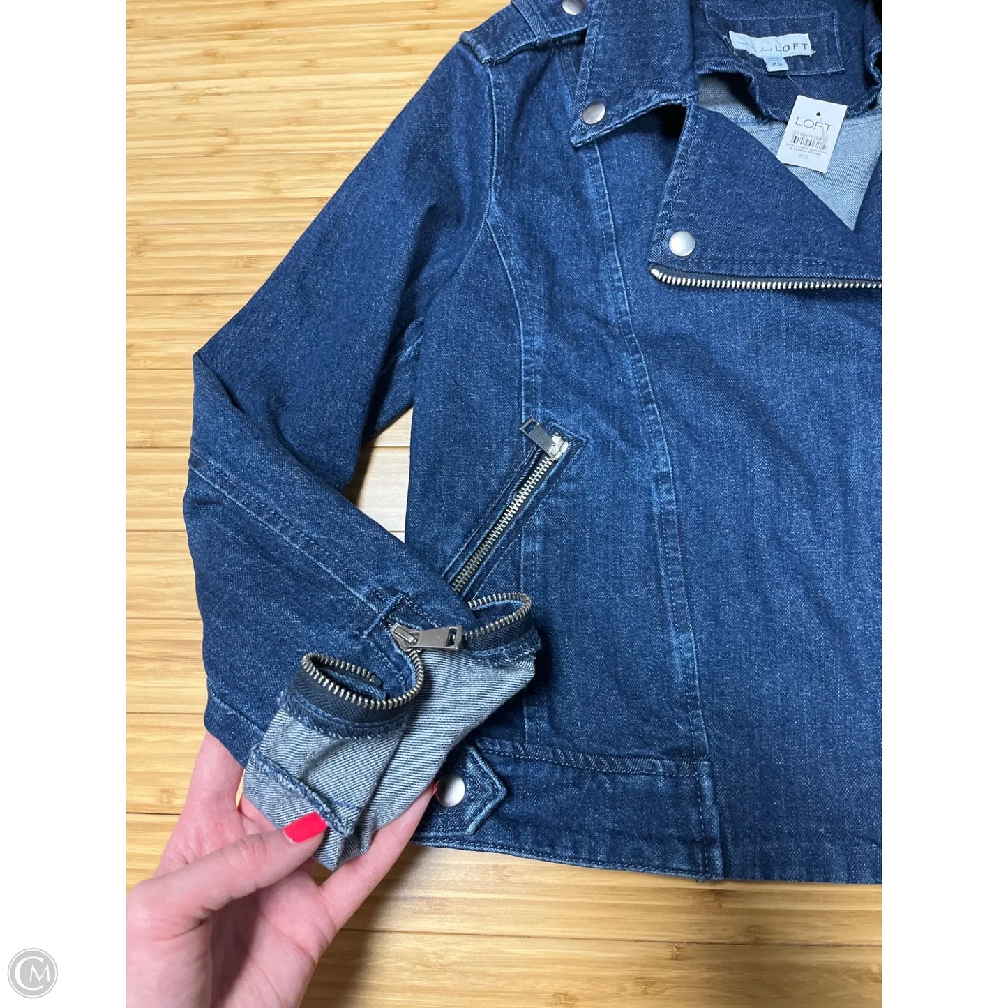 Jacket Denim By Loft In Blue Denim, Size: Xs