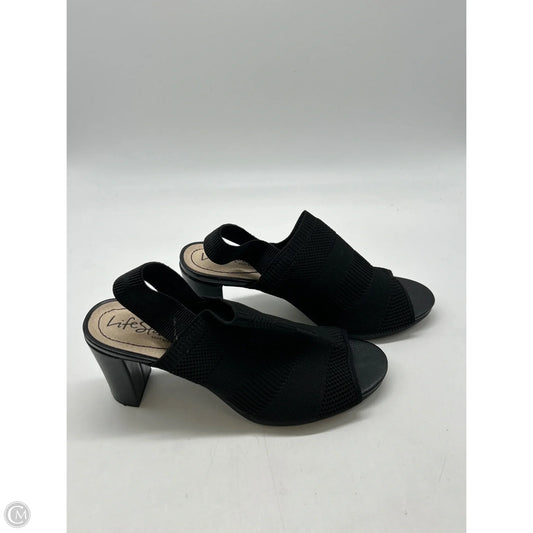 Sandals Heels Block By Life Stride In Black, Size: 6.5