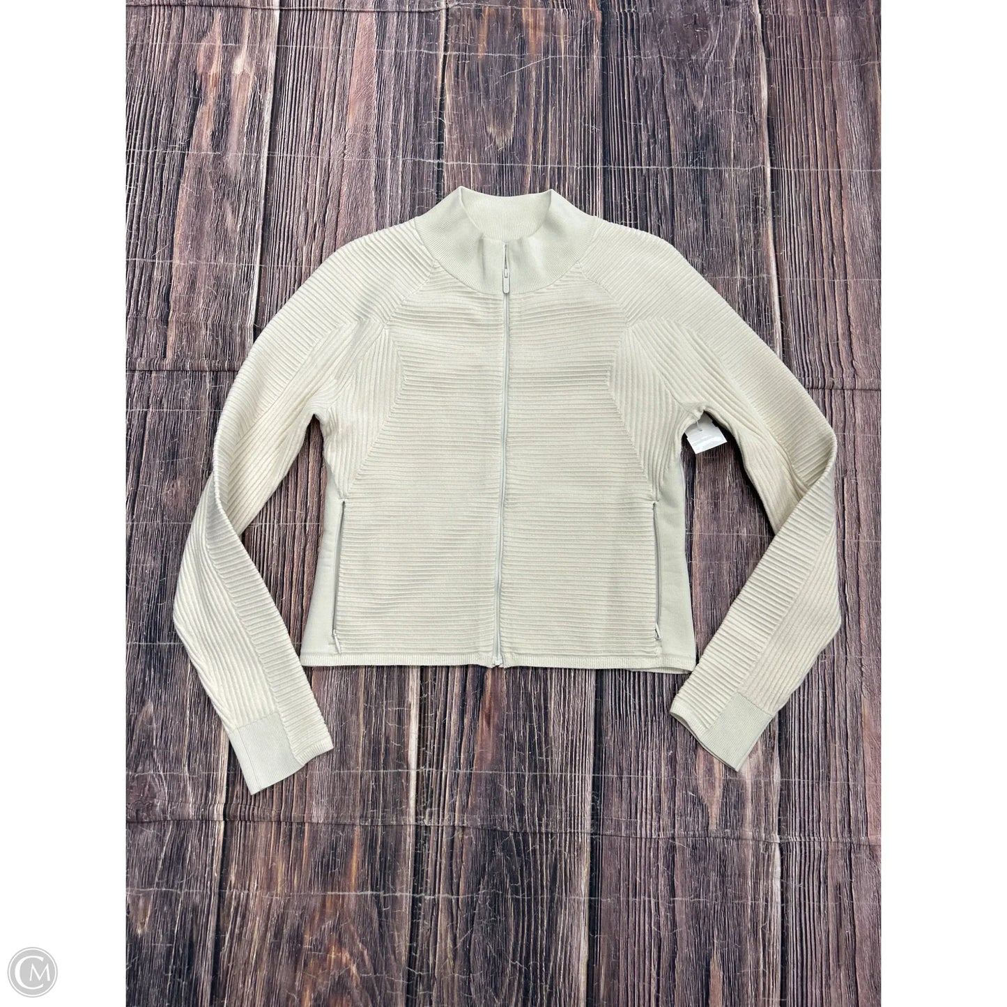 Athletic Jacket By Lululemon In Cream, Size: M