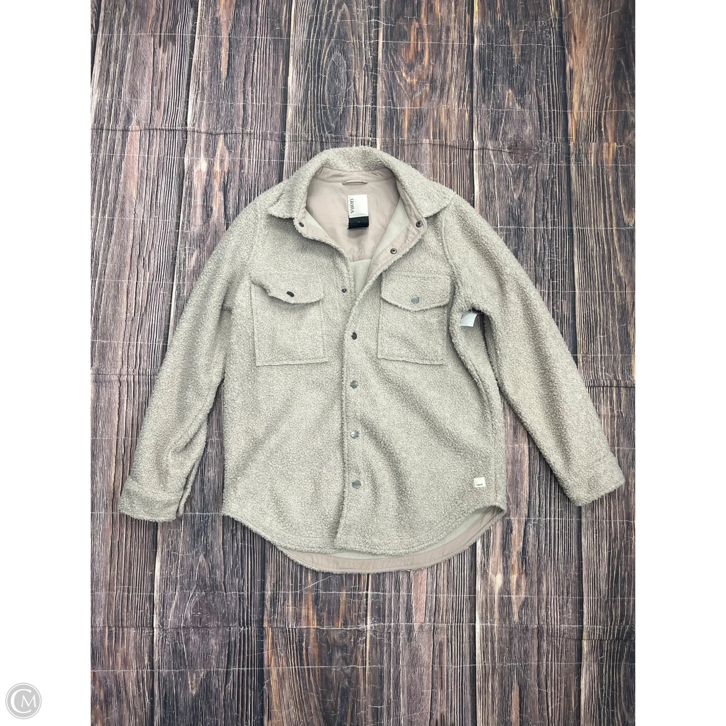 Jacket Faux Fur & Sherpa By Vuori In Grey, Size: S