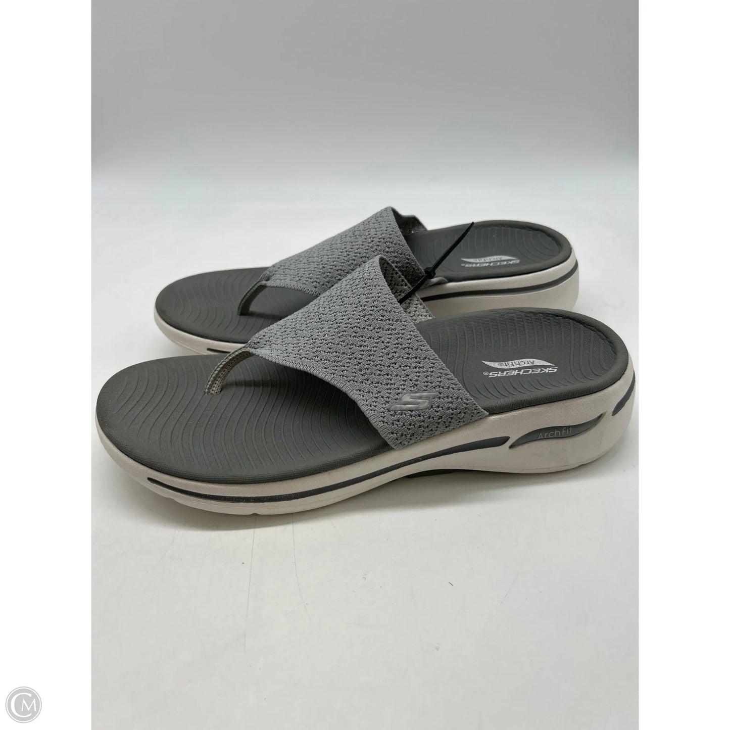 Sandals Flip Flops By Skechers In Grey, Size: 11