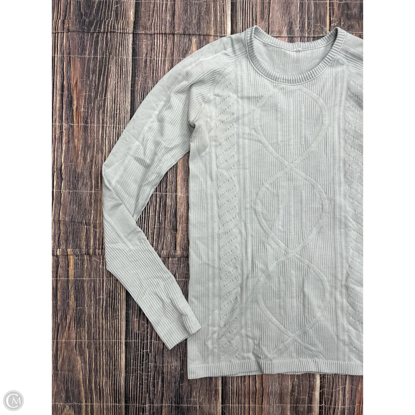 Athletic Top Long Sleeve Crewneck By Lululemon In Grey, Size: M