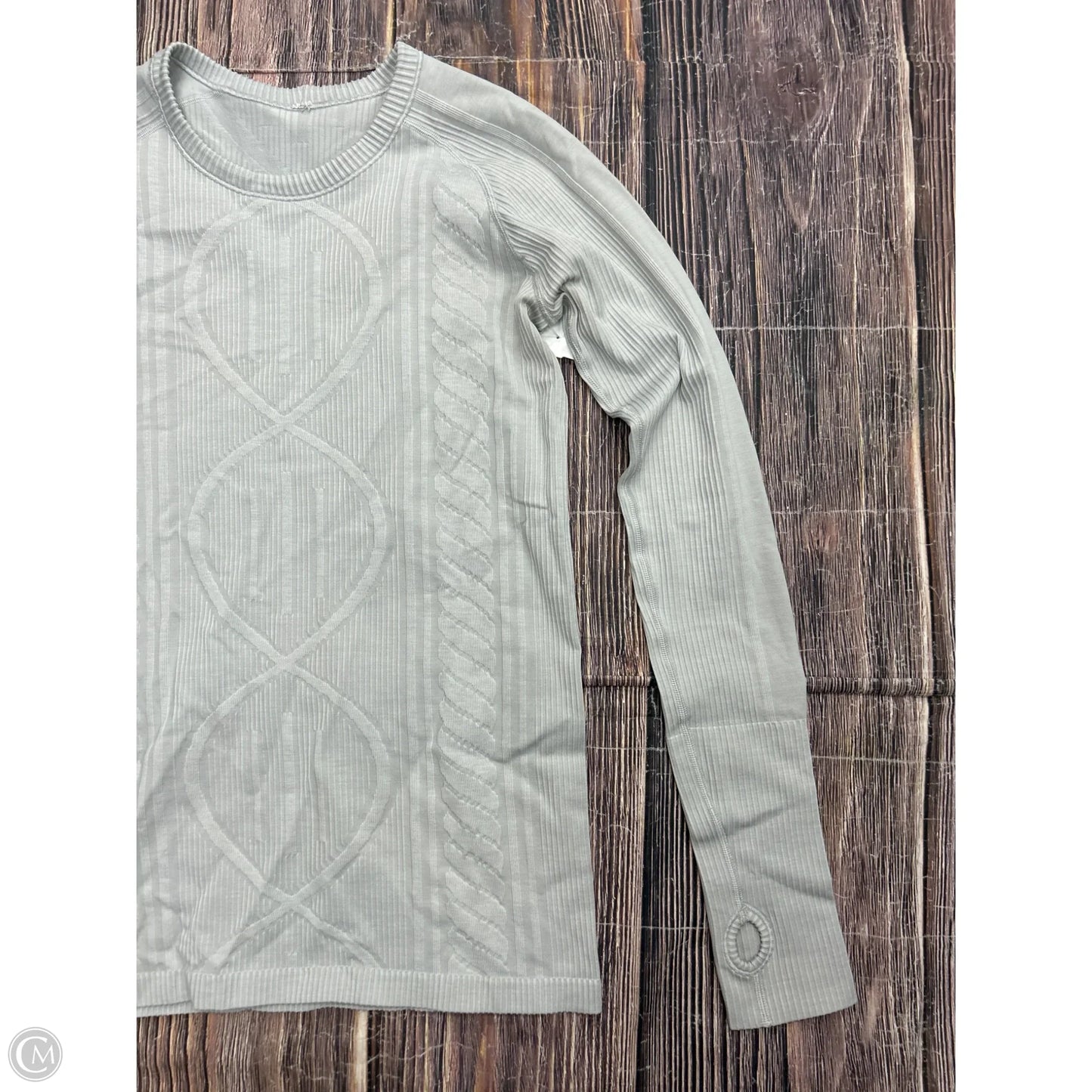 Athletic Top Long Sleeve Crewneck By Lululemon In Grey, Size: M