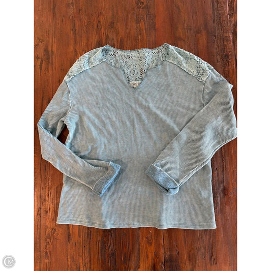 Top Long Sleeve By Knox Rose In Blue, Size: S