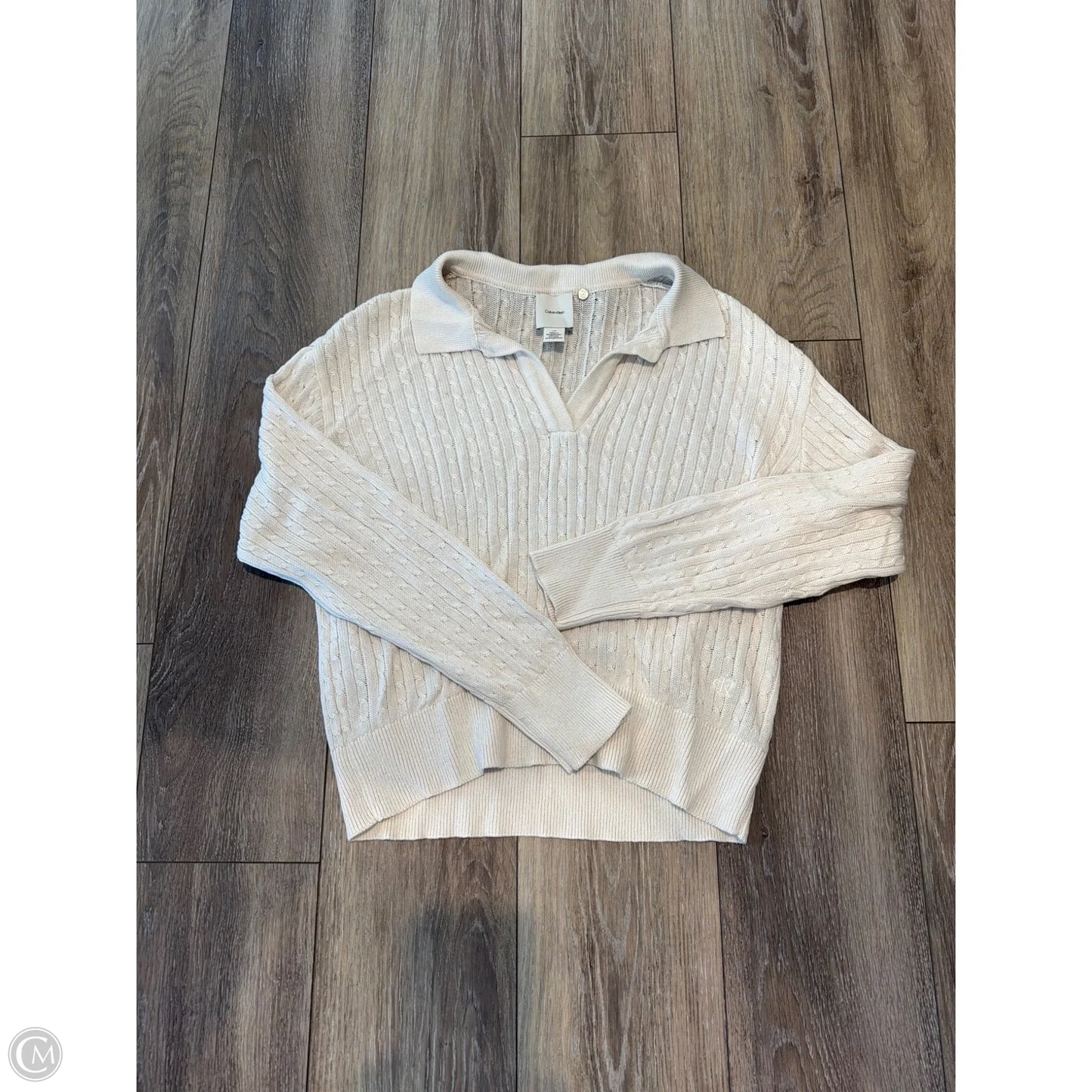 Sweater By Calvin Klein In White, Size: L