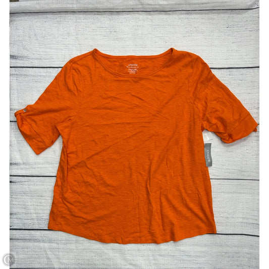 Top Short Sleeve By Chicos In Orange, Size: Xl