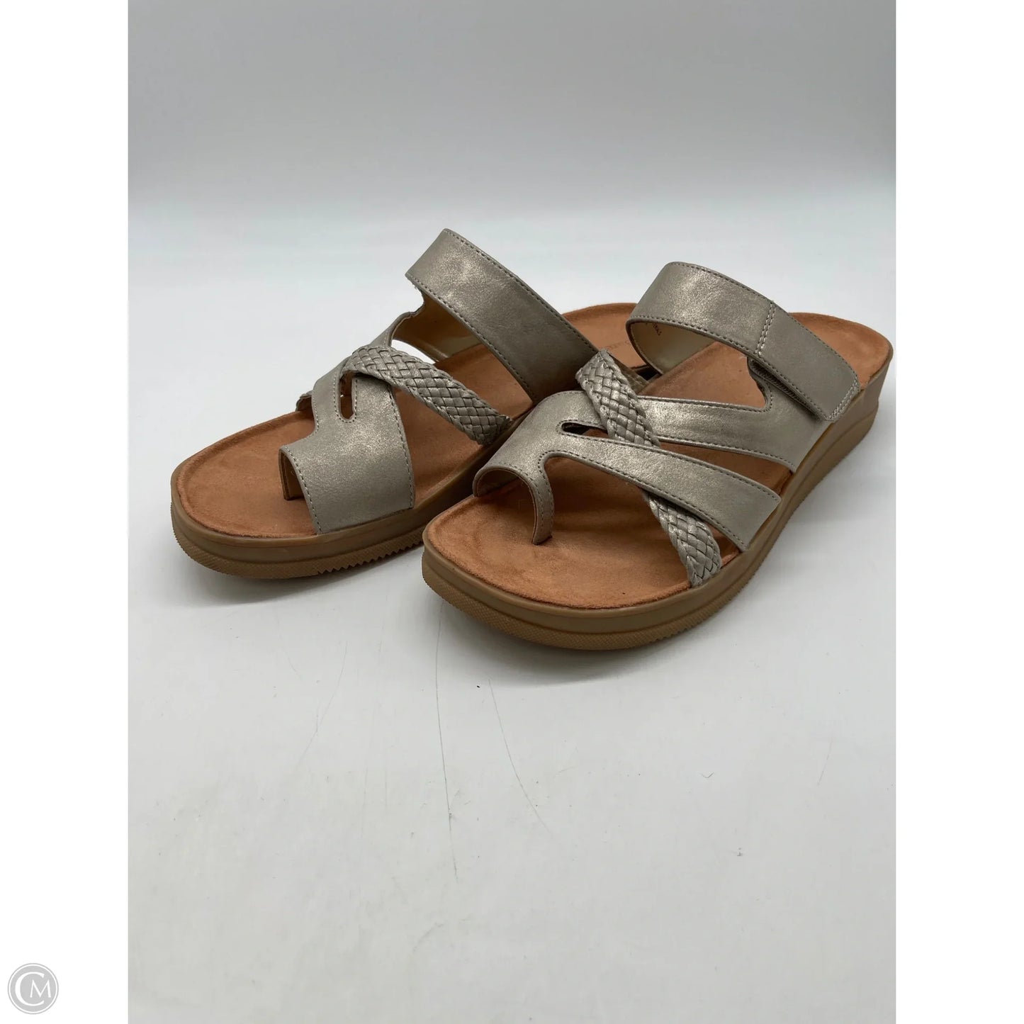Sandals Heels Wedge By Bare Traps In Grey, Size: 8