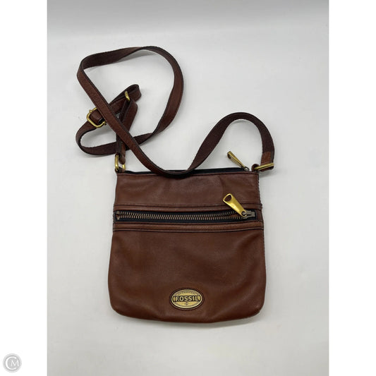 Crossbody Leather By Fossil, Size: Small