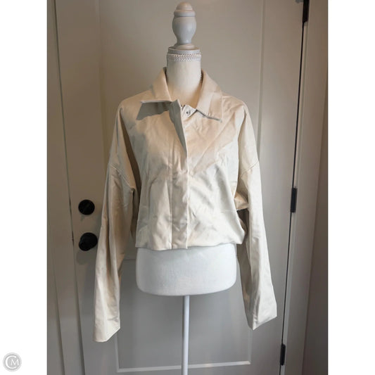 Jacket Moto By Forever 21 In Cream, Size: L