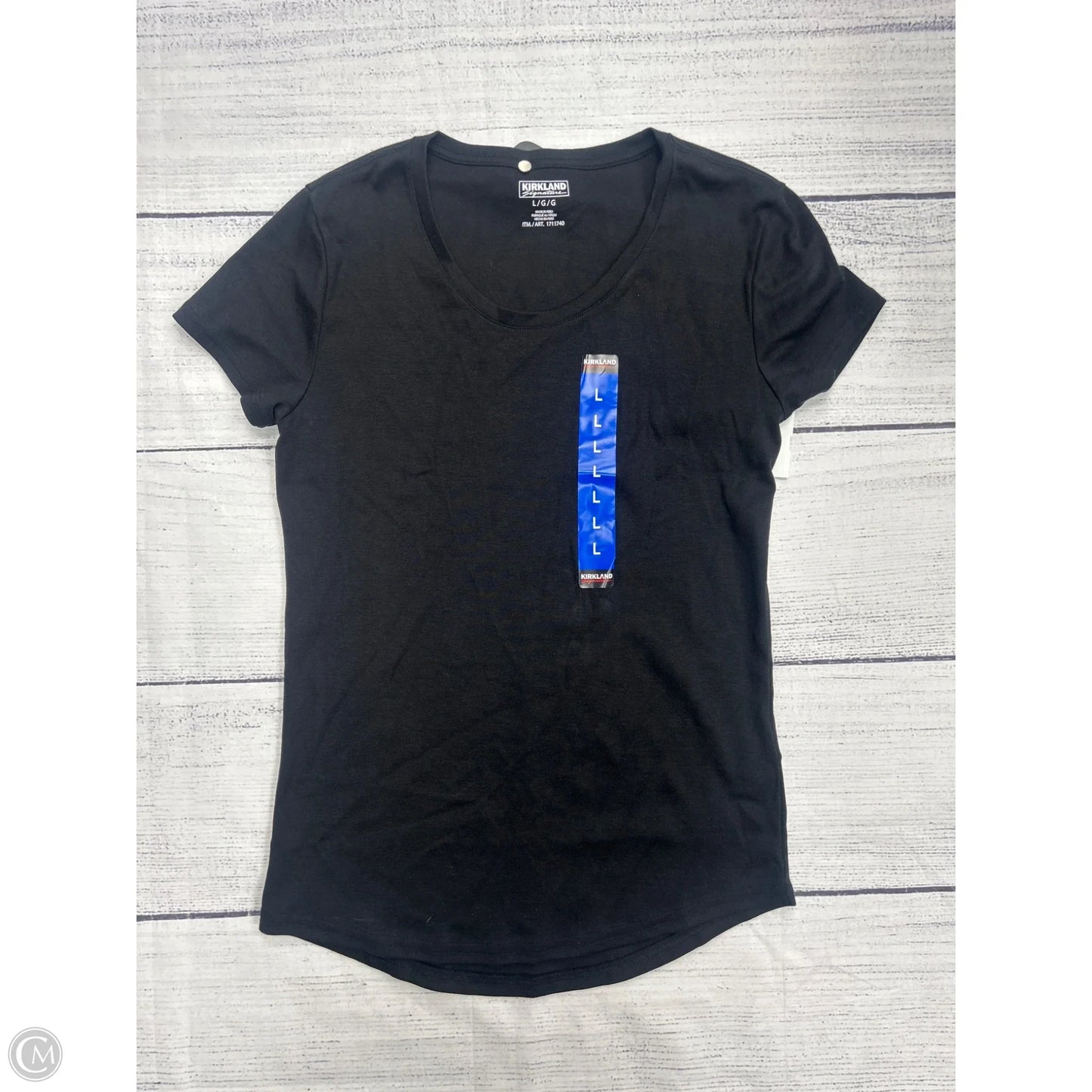 Top Short Sleeve Basic By Kirkland In Black, Size: L