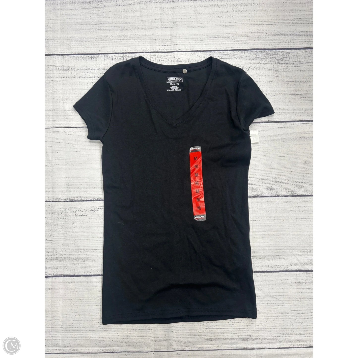 Top Short Sleeve Basic By Kirkland In Black, Size: M