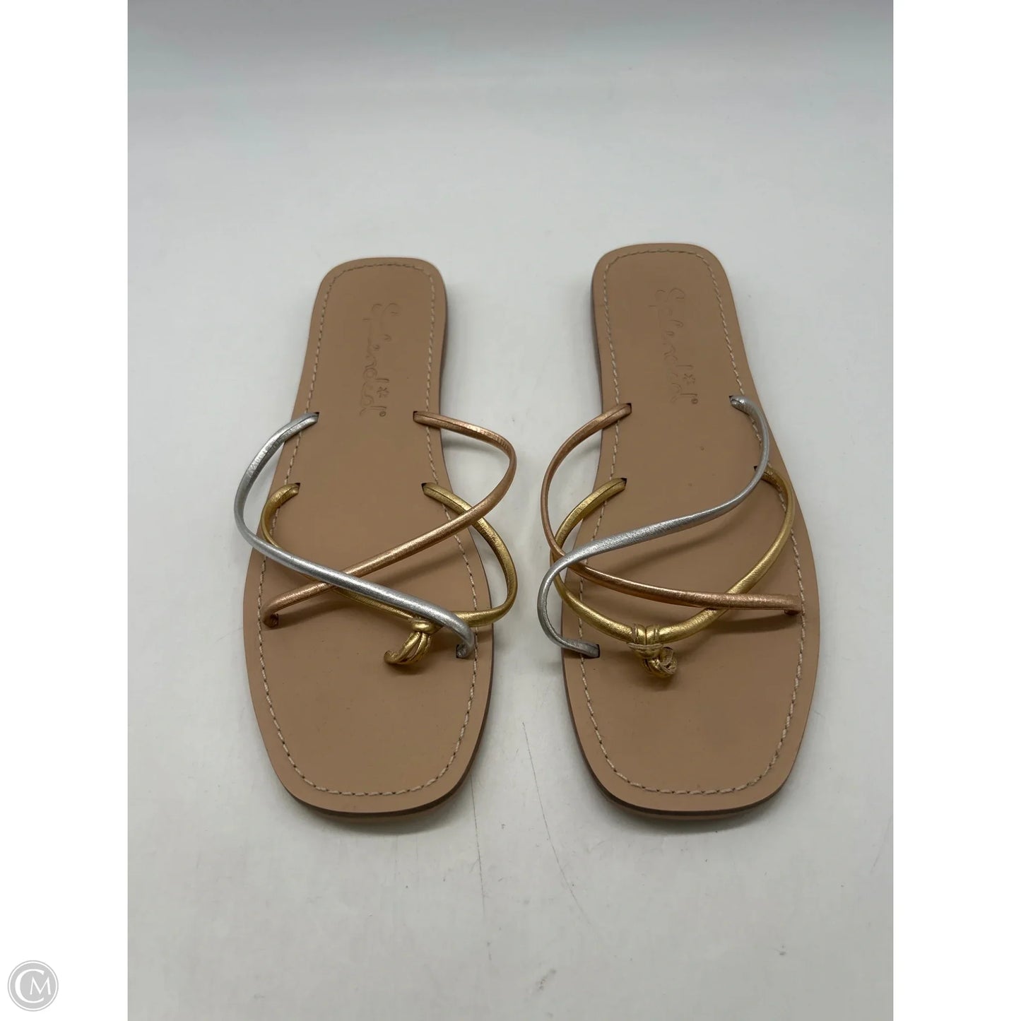 Sandals Flats By Splendid In Gold & Silver, Size: 6