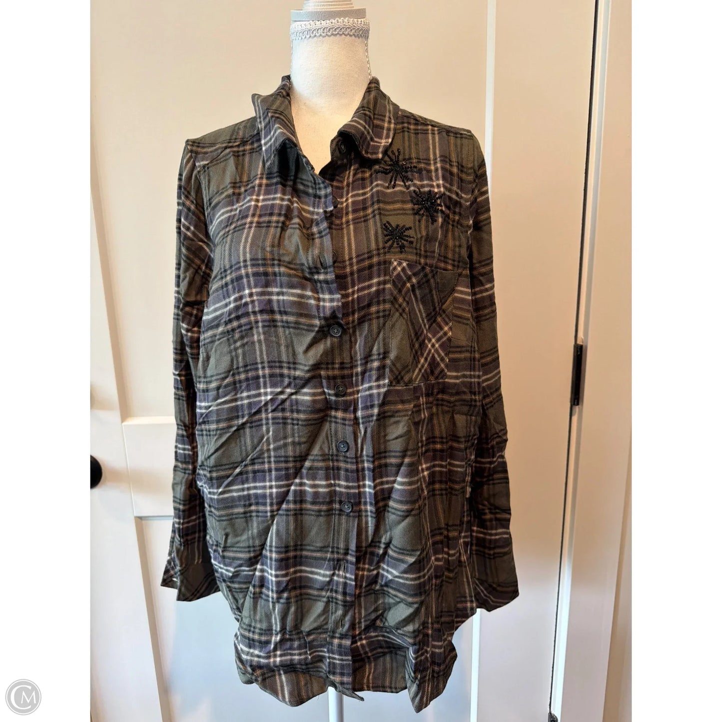 Top Long Sleeve By Torrid In Green, Size: L