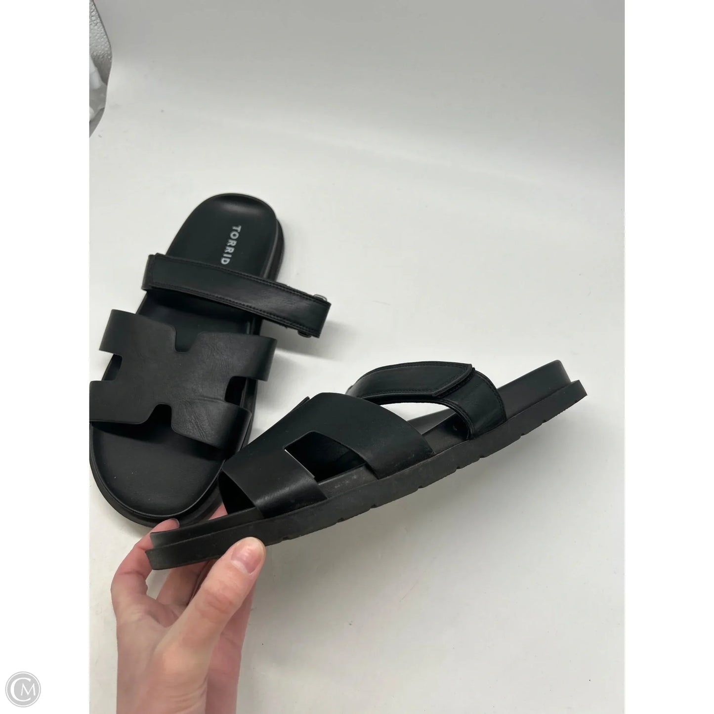Sandals Flats By Torrid In Black, Size: 11.5