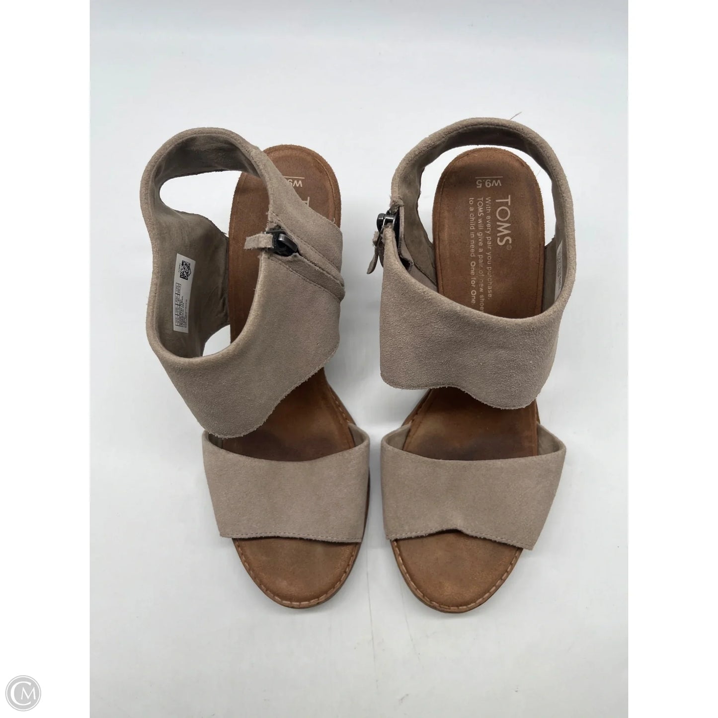 Sandals Heels Block By Toms In Grey, Size: 9.5