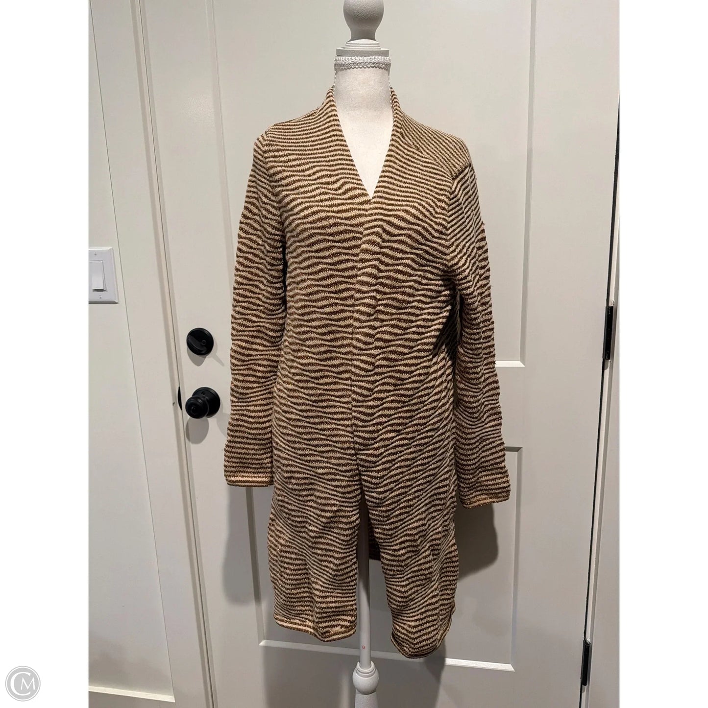 Sweater Cardigan By Chicos In Brown, Size: L