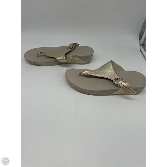 Sandals Flip Flops By Fitflop In Gold, Size: 10