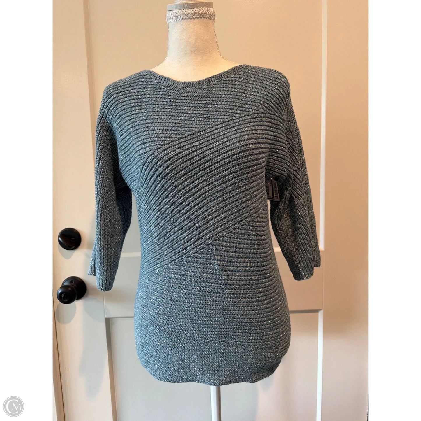 Sweater Short Sleeve By Chicos In Blue, Size: M
