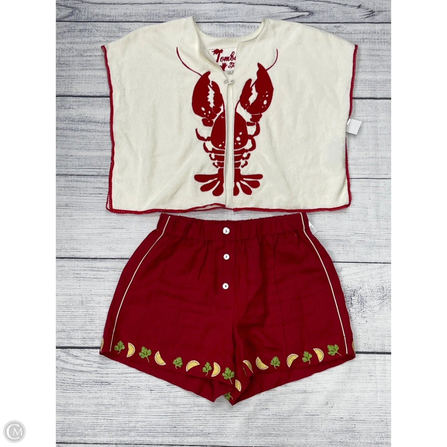 Shorts Set By Cmb In Red & White, Size: M