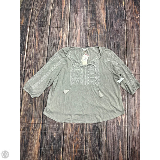 Top 3/4 Sleeve By Lucky Brand In Grey, Size: 3x