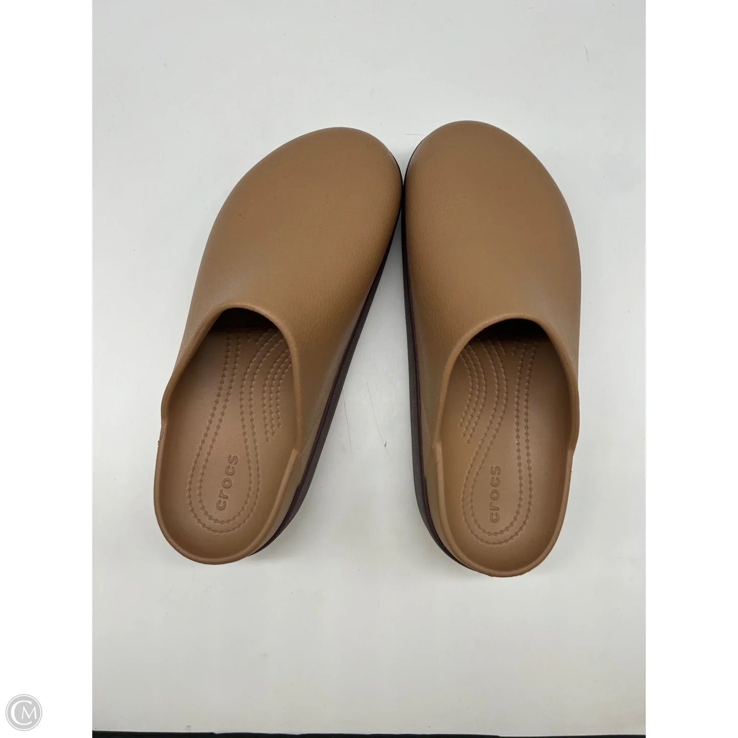 Shoes Heels Platform By Crocs In Brown, Size: 10