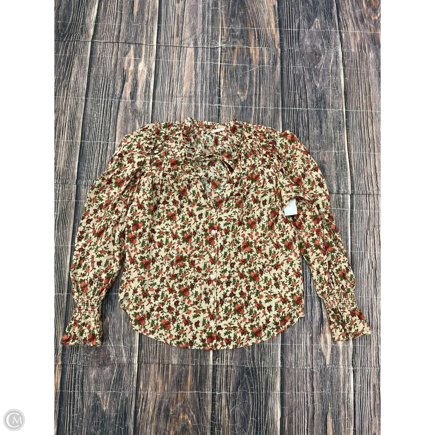 Top Long Sleeve By Free People In Floral Print, Size: S