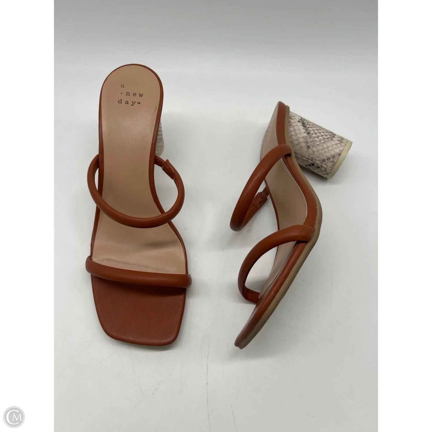 Sandals Heels Block By A New Day In Brown, Size: 8